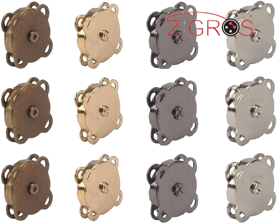 Bohin Chiusura Magnetica A Scatto Per Cucito - Argento E Bronzo, 2 Pezzi 3/4 Pollice