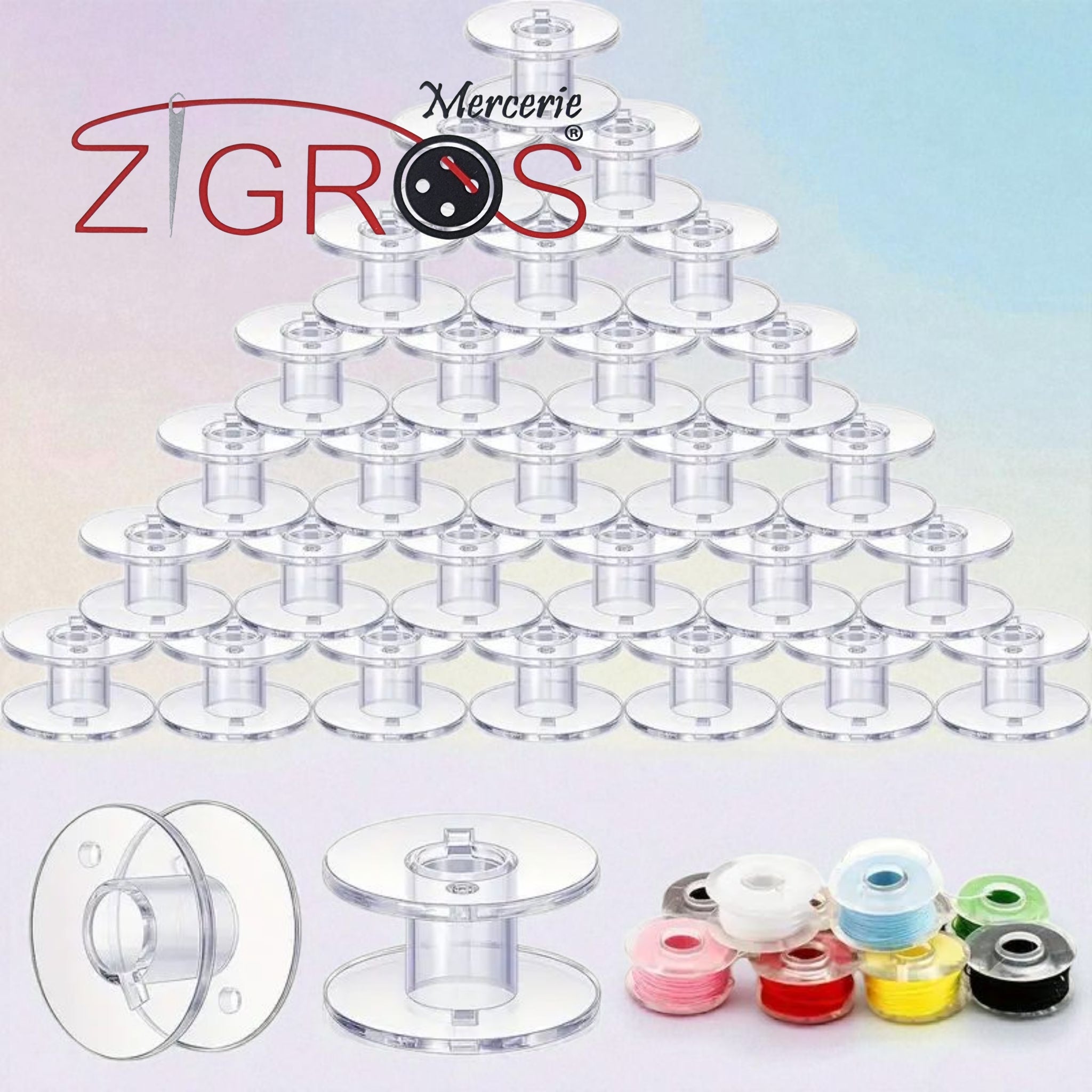 Bobine in plastica trasparente, compatibili