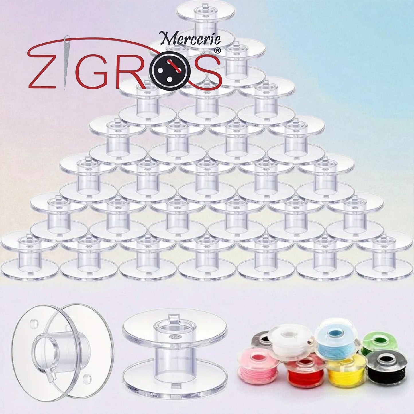 Bobine in plastica trasparente, compatibili