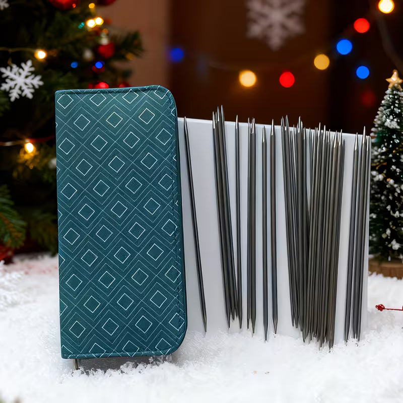 1 Set di Ferri da Maglia, 35pz 2.0mm-5.0mm in Acciaio Inossidabile Dritti, Kit Ferri a Punta Doppia per Maglieria,