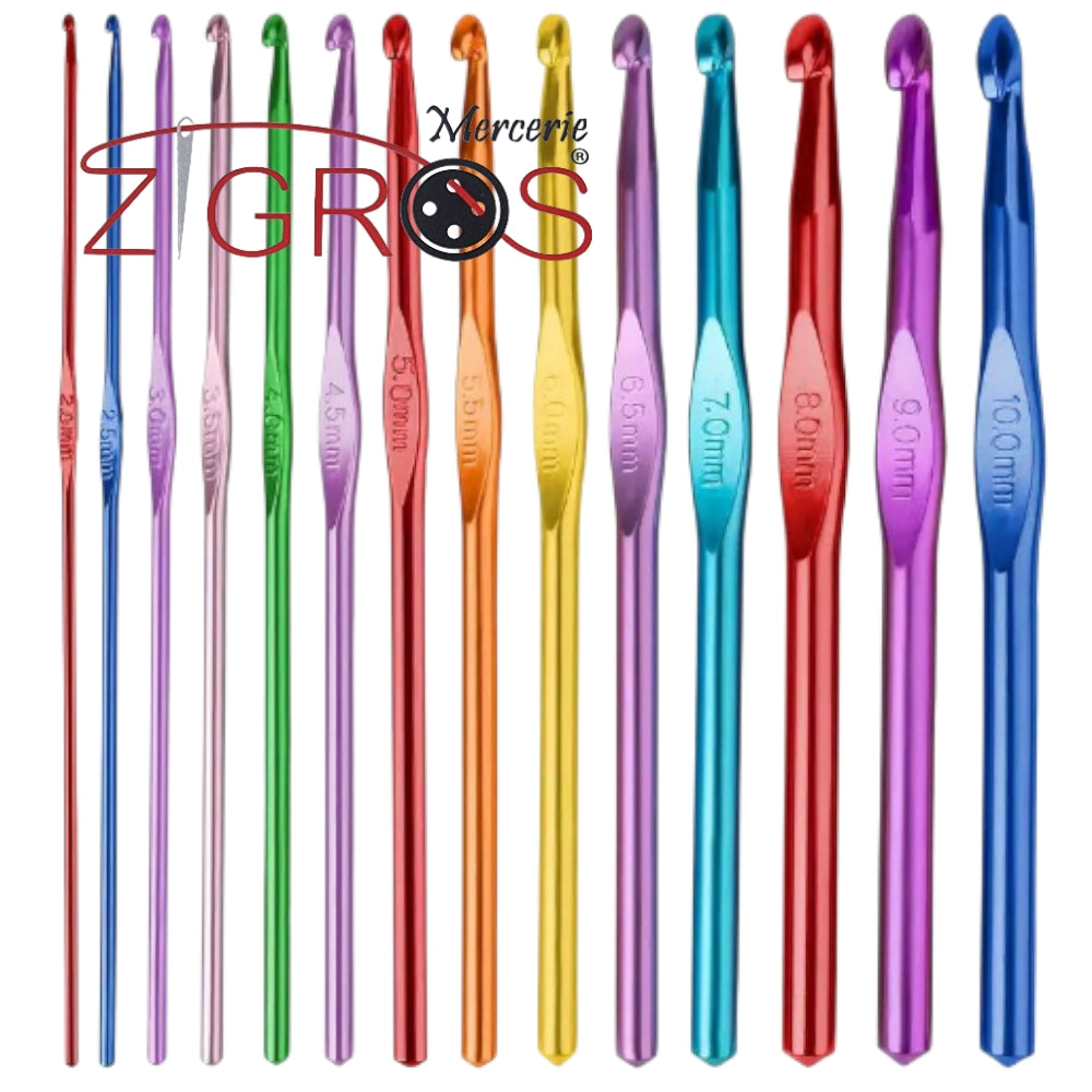 Set di 14 Uncinetti Ferri da Maglia