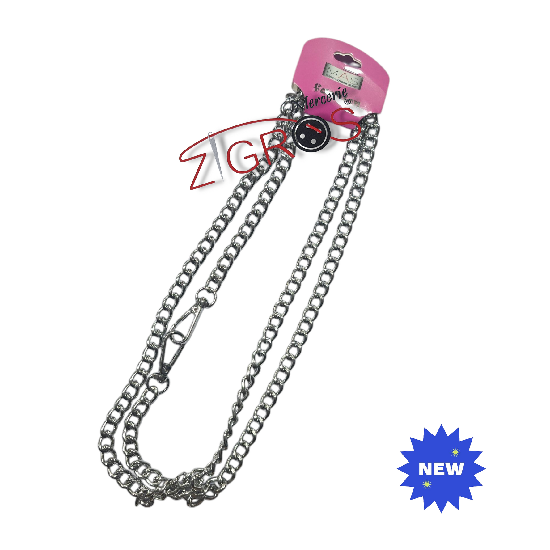 Catena in alluminio 120CM diamantata filo incrociato