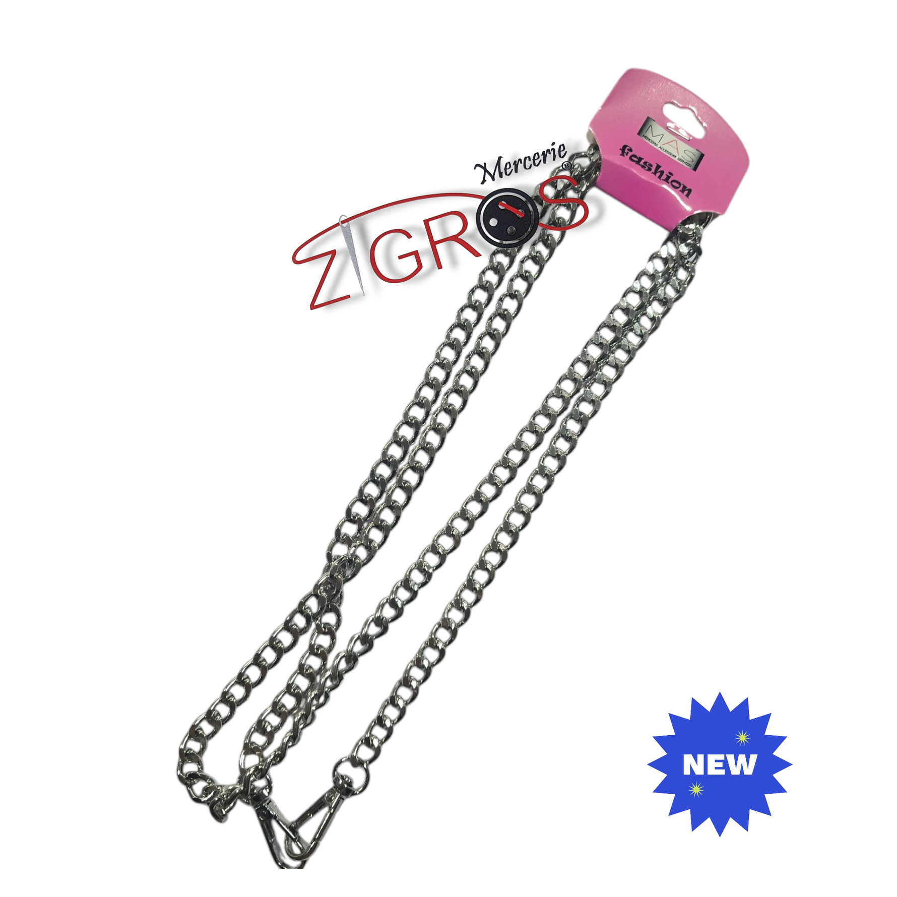 Catena in alluminio 120CM diamantata filo incrociato