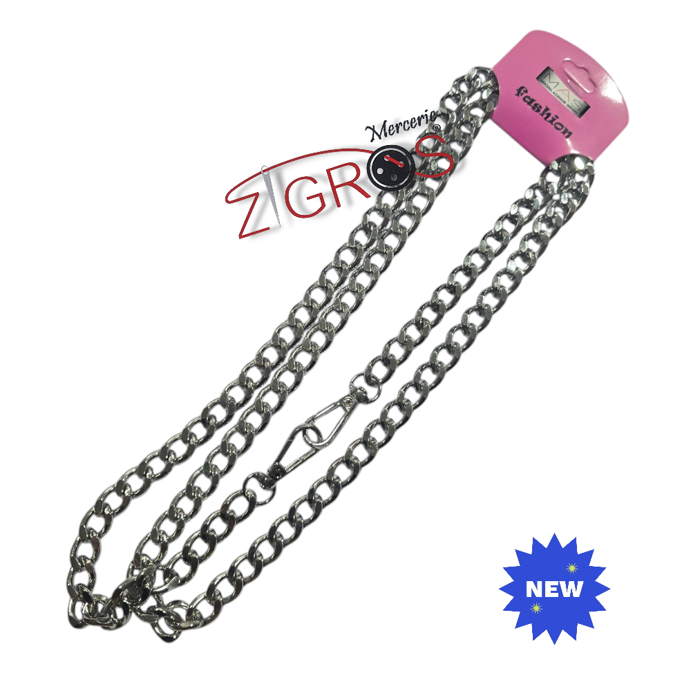 Catena in alluminio 120CM diamantata filo incrociato