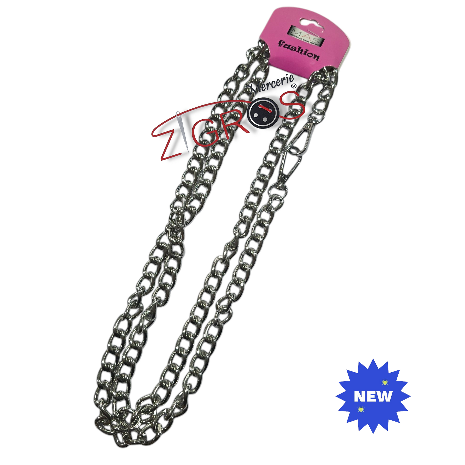 Catena in alluminio 120CM diamantata filo incrociato