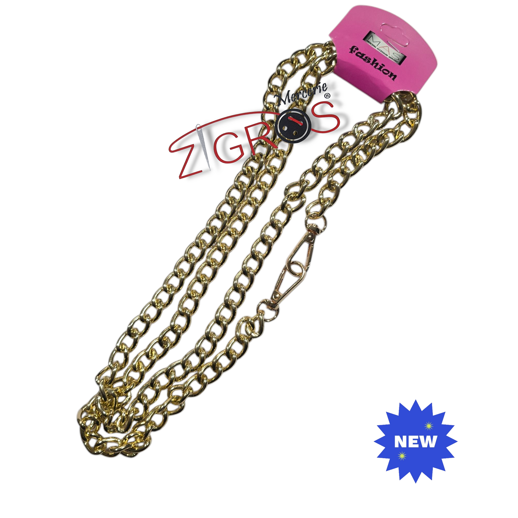 Catena in alluminio 120CM diamantata filo incrociato