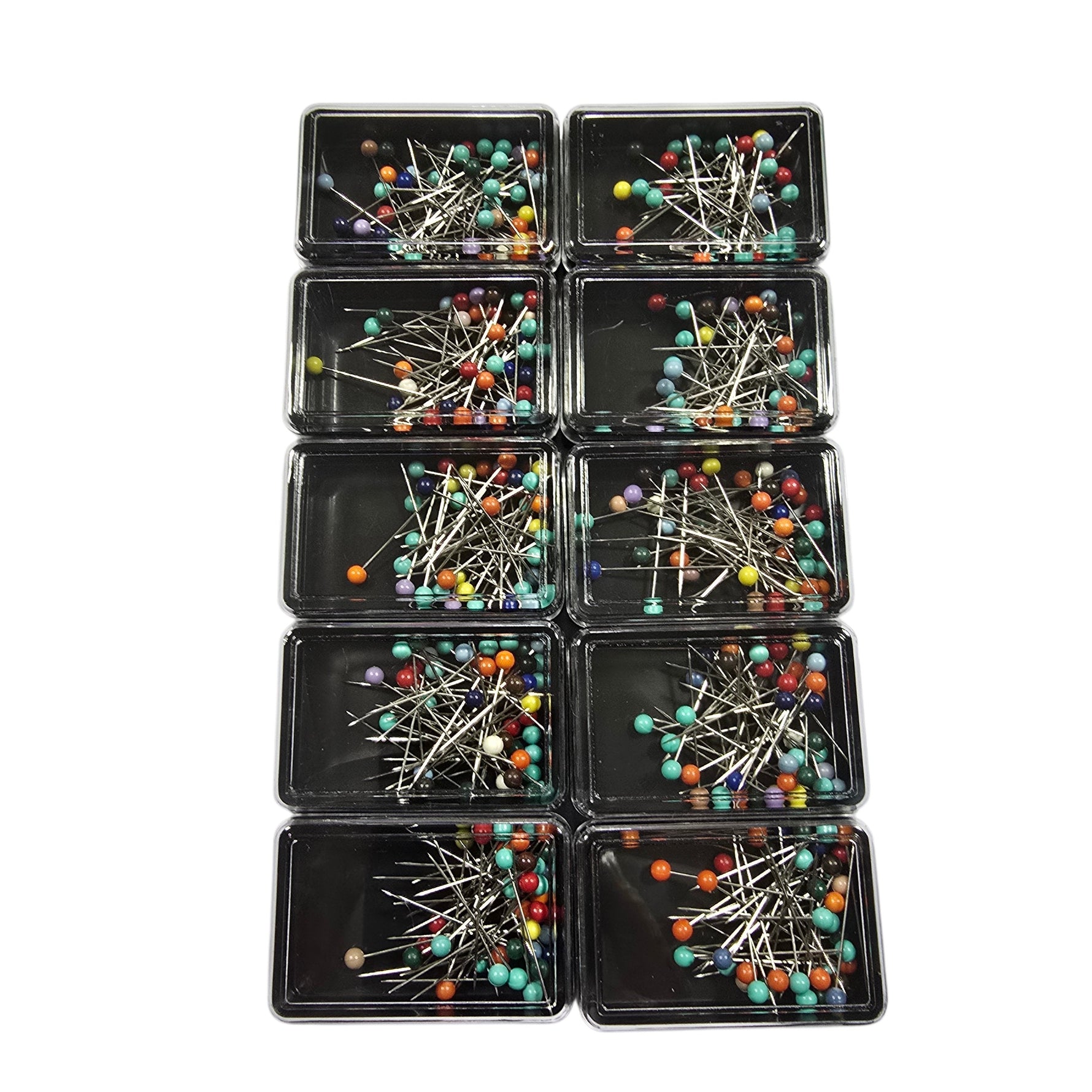 SPILLI TESTA DI PLASTICA ACC.TEMPERATO 40PZ COLORI ASS. 0,65X34MM