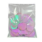 PAILLETTES 25 MM IN CONFEZIONI 50 GR.  PER LAVORI DI CUCITO, BORSE