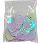 PAILLETTES 25 MM IN CONFEZIONI 50 GR.  PER LAVORI DI CUCITO, BORSE