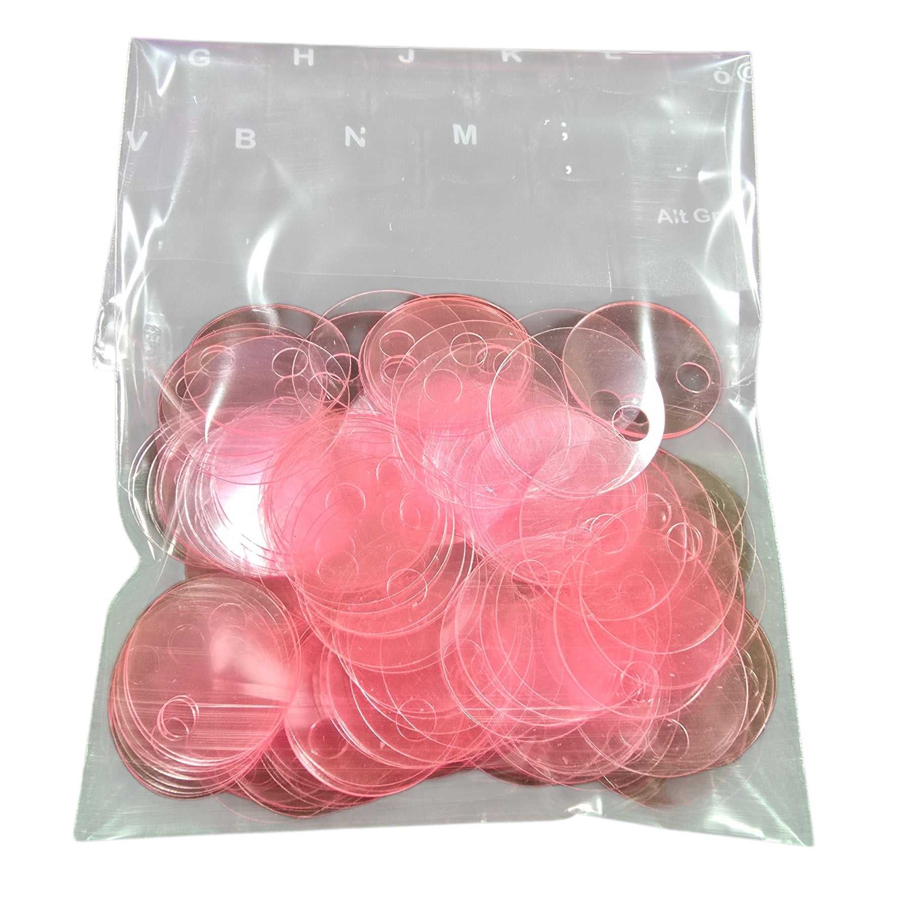 PAILLETTES 25 MM IN CONFEZIONI 50 GR.  PER LAVORI DI CUCITO, BORSE