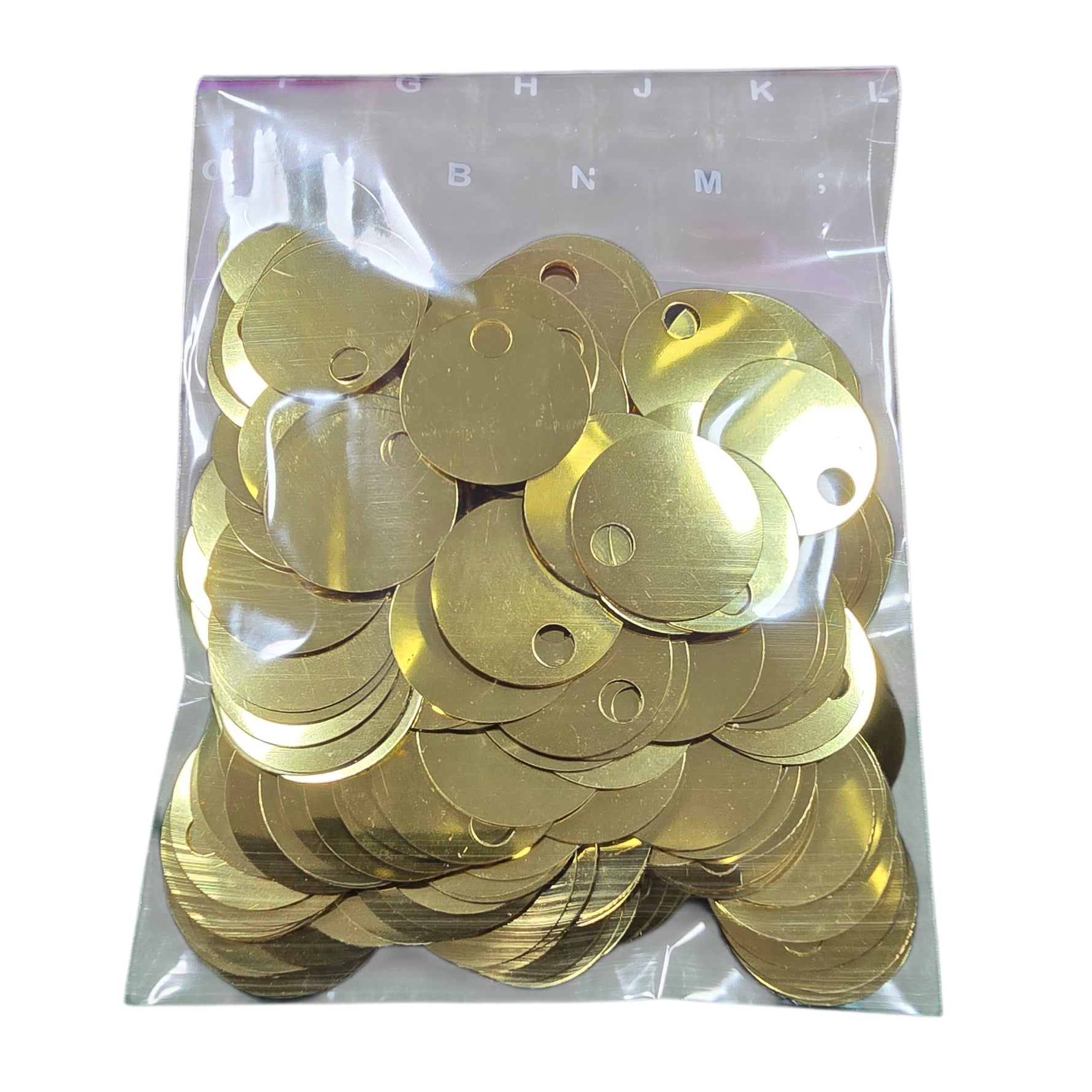 PAILLETTES 25 MM IN CONFEZIONI 50 GR.  PER LAVORI DI CUCITO, BORSE