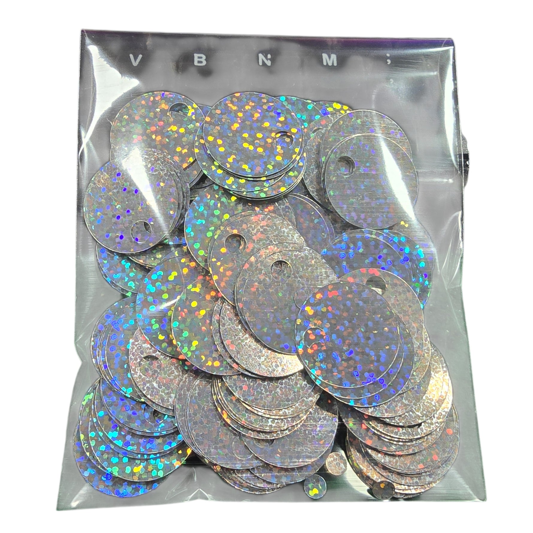 PAILLETTES 25 MM IN CONFEZIONI 50 GR.  PER LAVORI DI CUCITO, BORSE