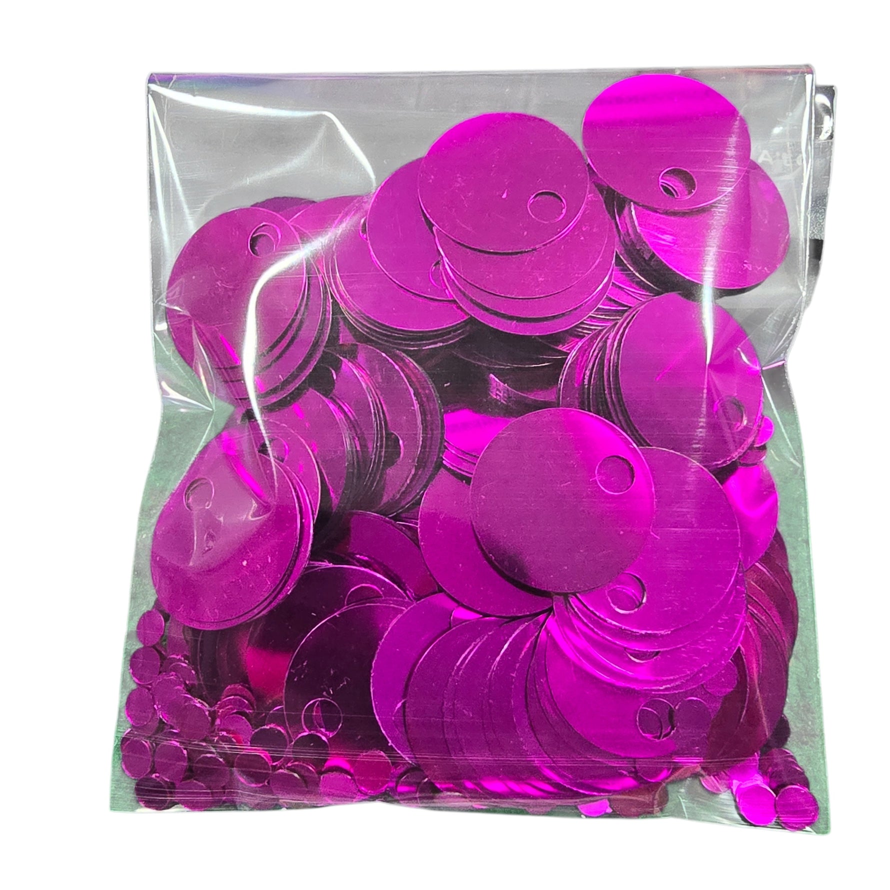 PAILLETTES 25 MM IN CONFEZIONI 50 GR.  PER LAVORI DI CUCITO, BORSE