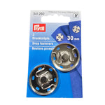 PRYM 341260 BOTTONI AUTOMATICI OTTONE 30 MM ARGENTO