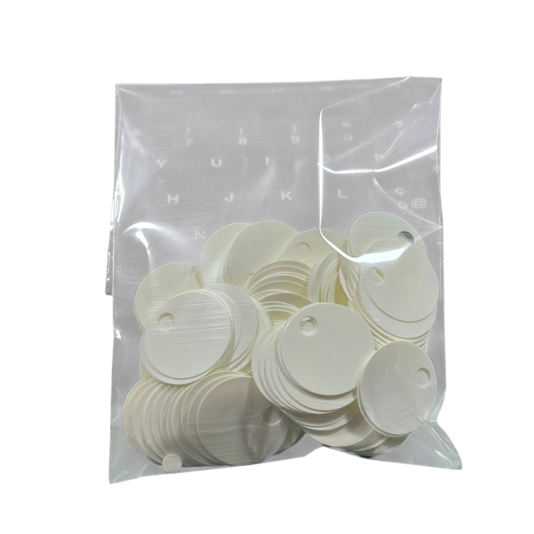 PAILLETTES 25 MM IN CONFEZIONI 50 GR.  PER LAVORI DI CUCITO, BORSE