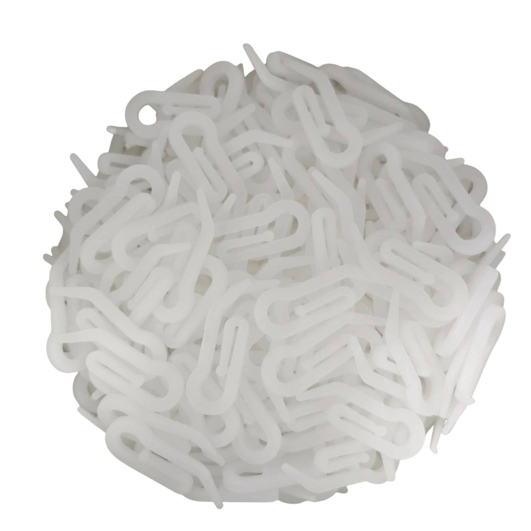 GANCI PER TENDE RINFORZATI A FORMA DI G IN PLASTICA RESISTENTE