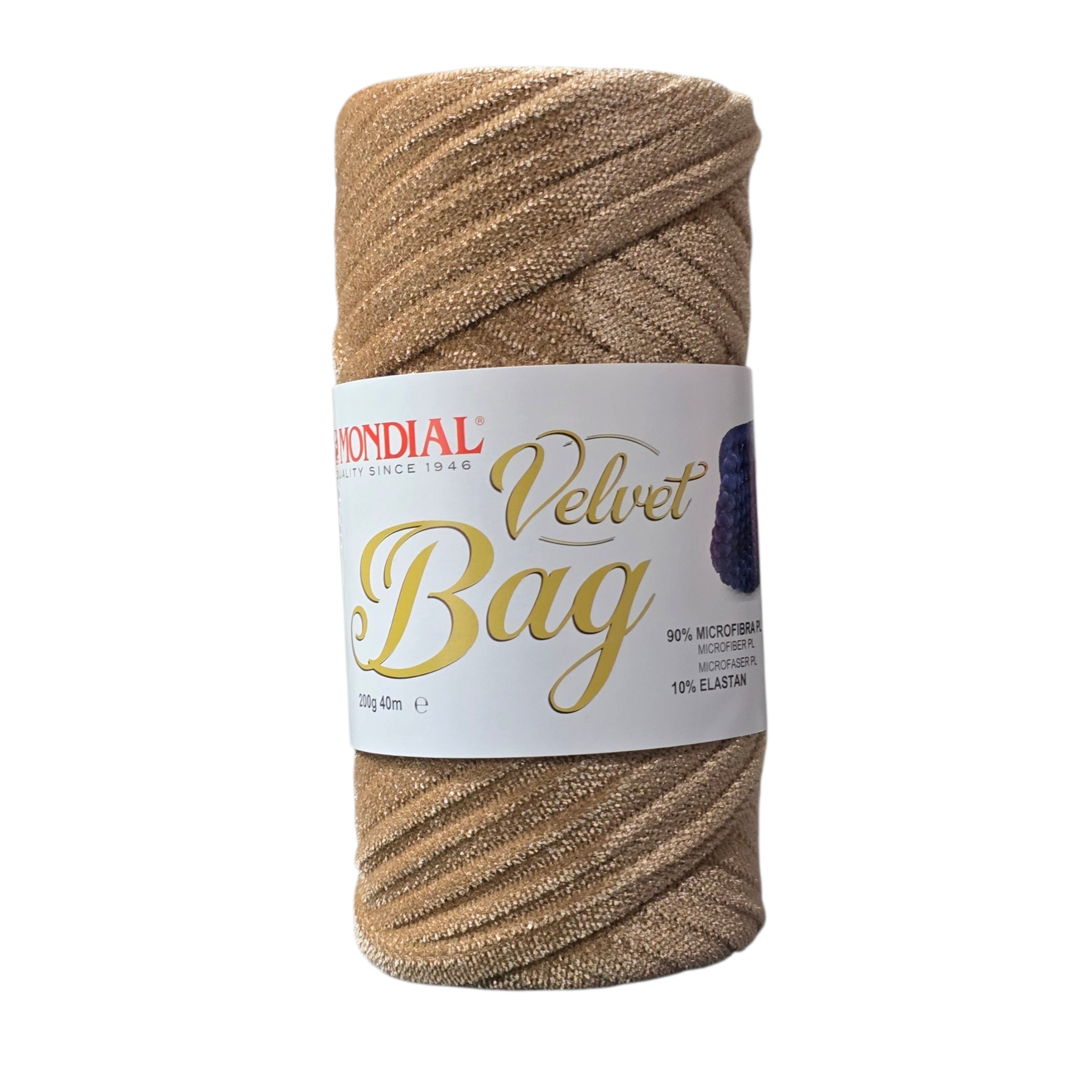 VELVET BAG - MONDIAL 200 g / 40 m, composizione 90% microfibra di poliestere e 10% elastan,