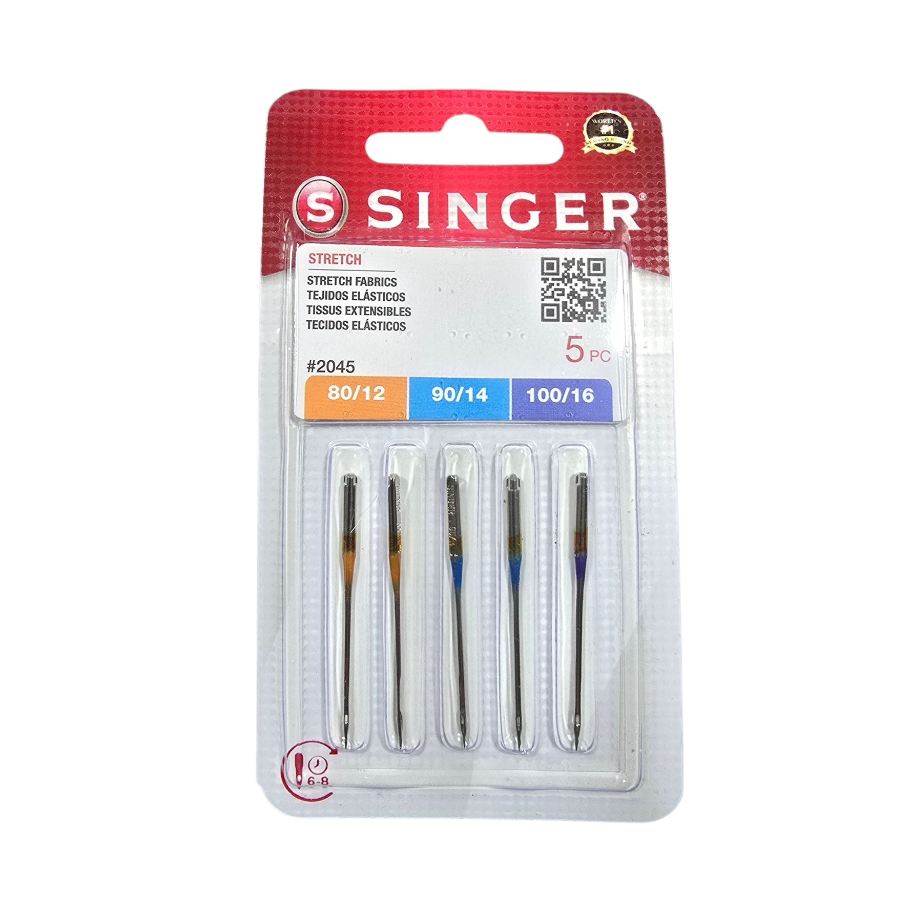 AGHI MACCHINA DA CUCIRE SINGER --2045 STRETCH/BALL POINT PER TESSUTI ELASTICI