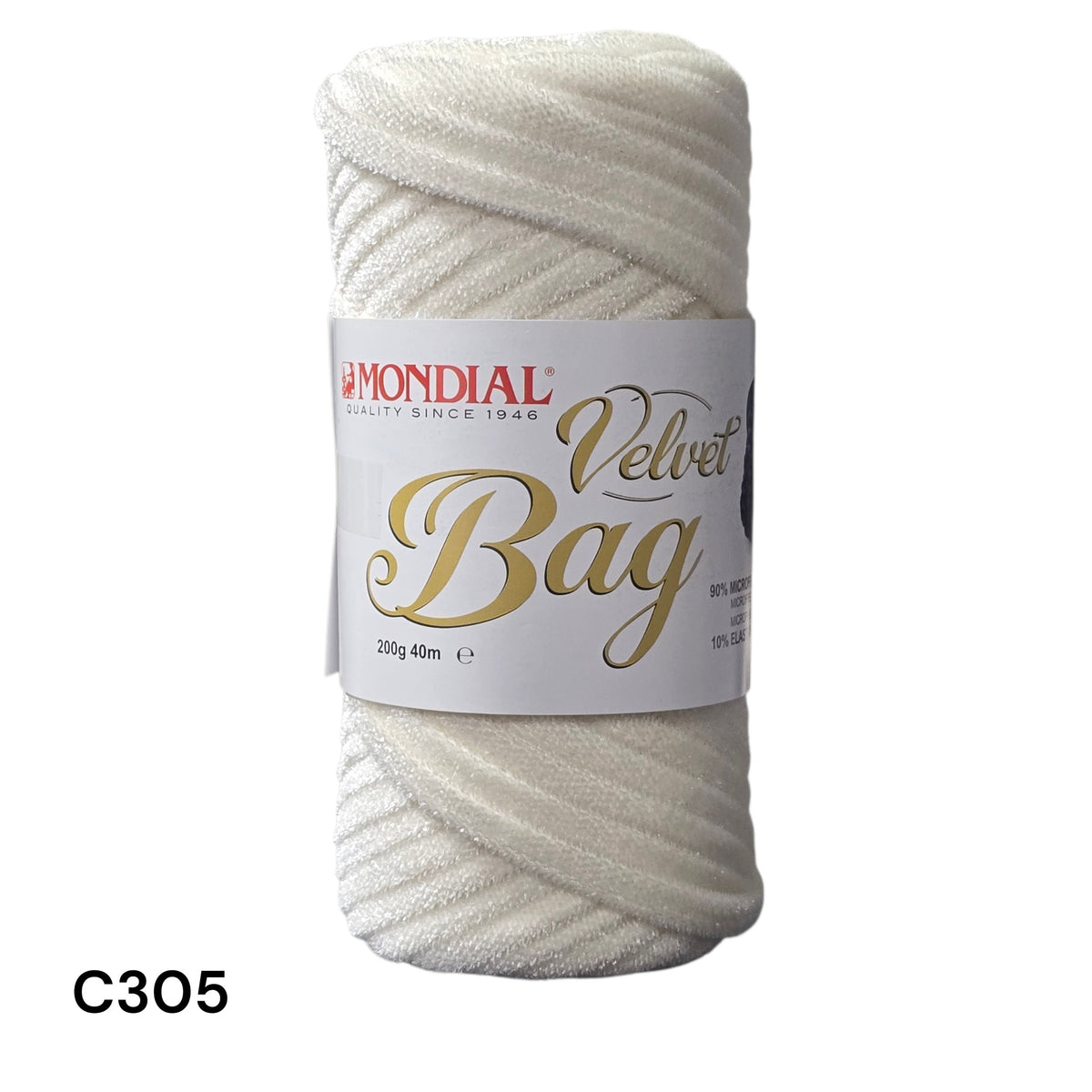 VELVET BAG - MONDIAL 200 g / 40 m, composizione 90% microfibra di poliestere e 10% elastan,