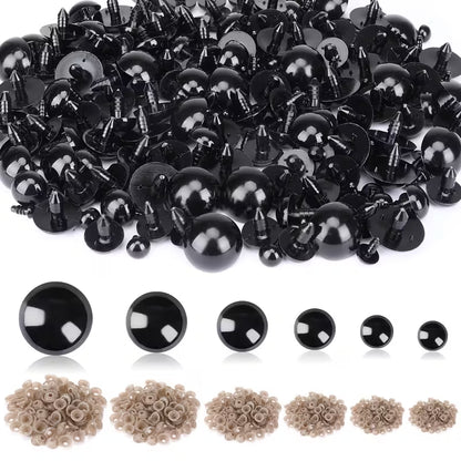 Occhi di Sicurezza in Plastica Nera con Riempimento 40pz