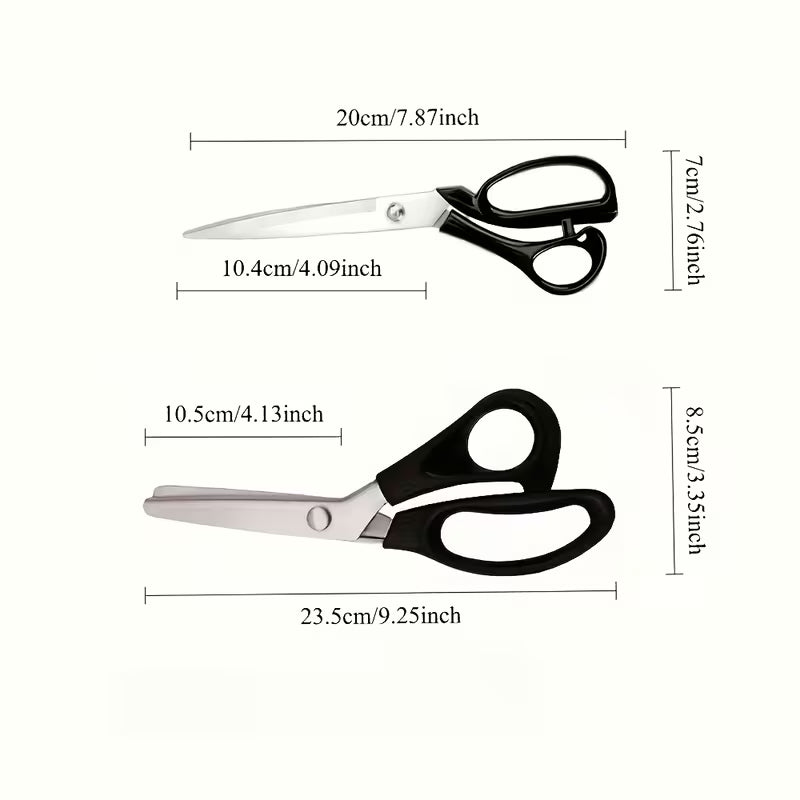 Set di 2 Forbici per Tessuti con Taglio a Zigzag Professionali, 23,5 cm/9,2 pollici