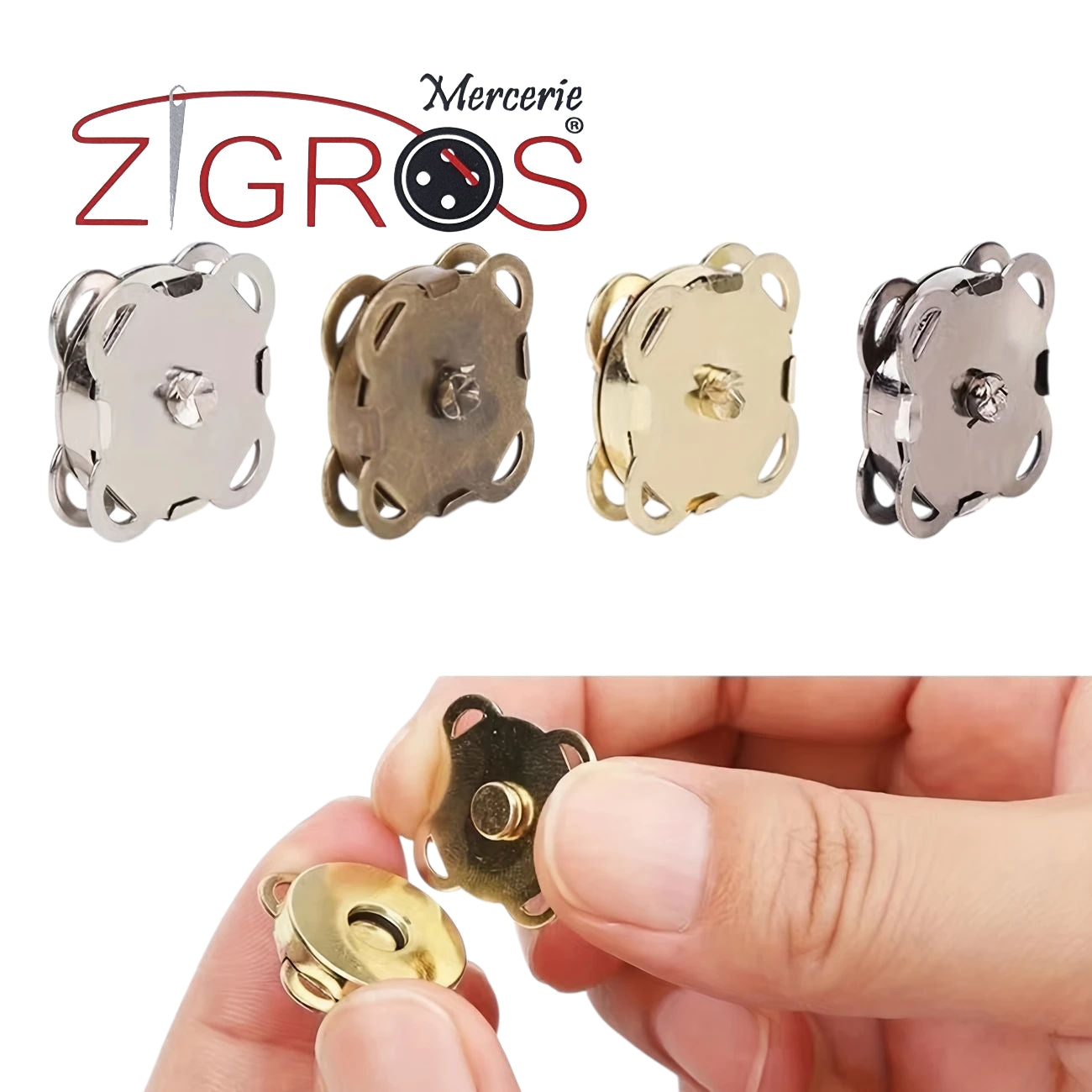 Chiusura magnetica da cucire 18mm 4cpp