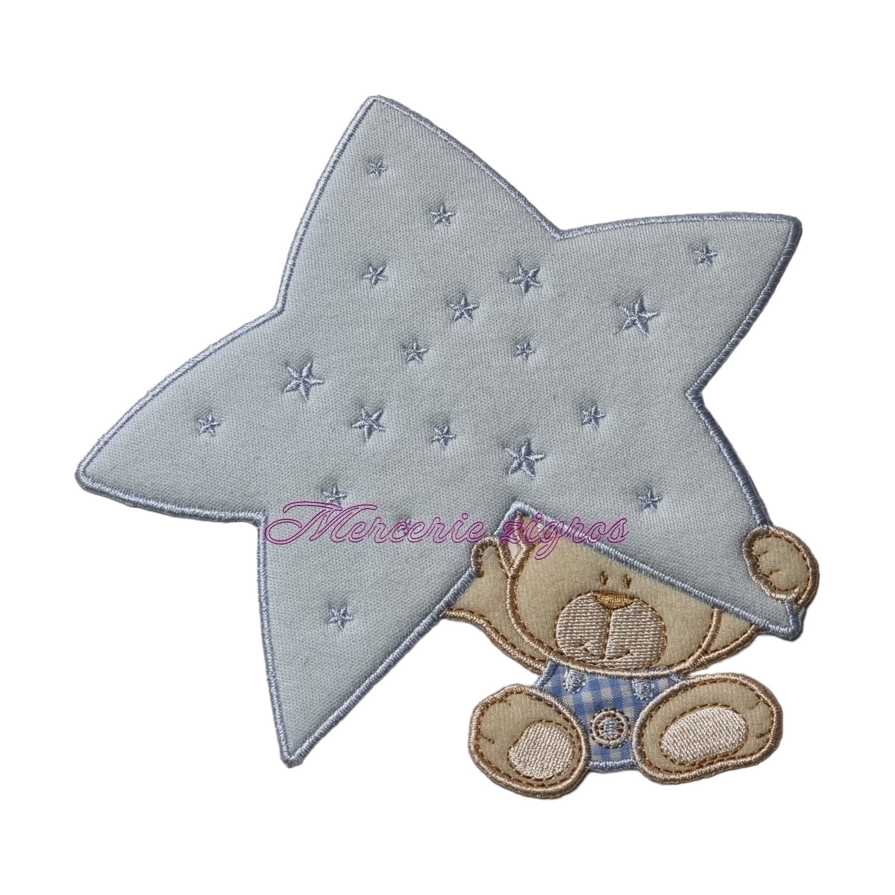 Orsetto applicazione Baby ricamata 17x17cm