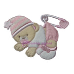 Orsetto applicazione Baby ricamata 16x13