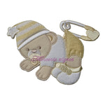 Orsetto applicazione Baby ricamata 16x13