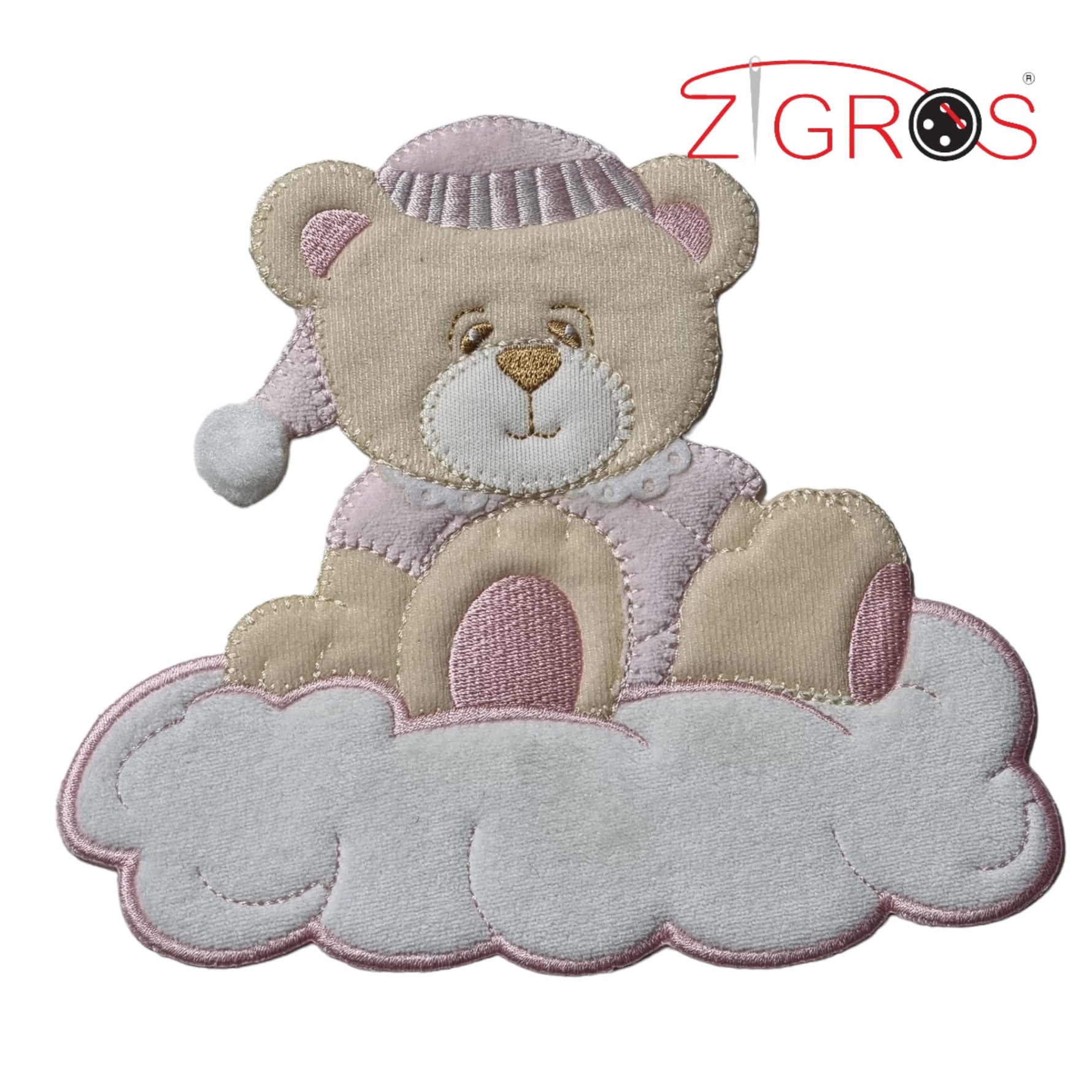Orsetto applicazione Baby ricamata 16x13