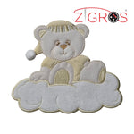 Orsetto applicazione Baby ricamata 16x13