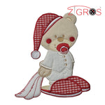 Orsetto applicazione Baby ricamata 18x14cm