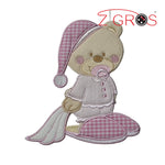 Orsetto applicazione Baby ricamata 18x14cm