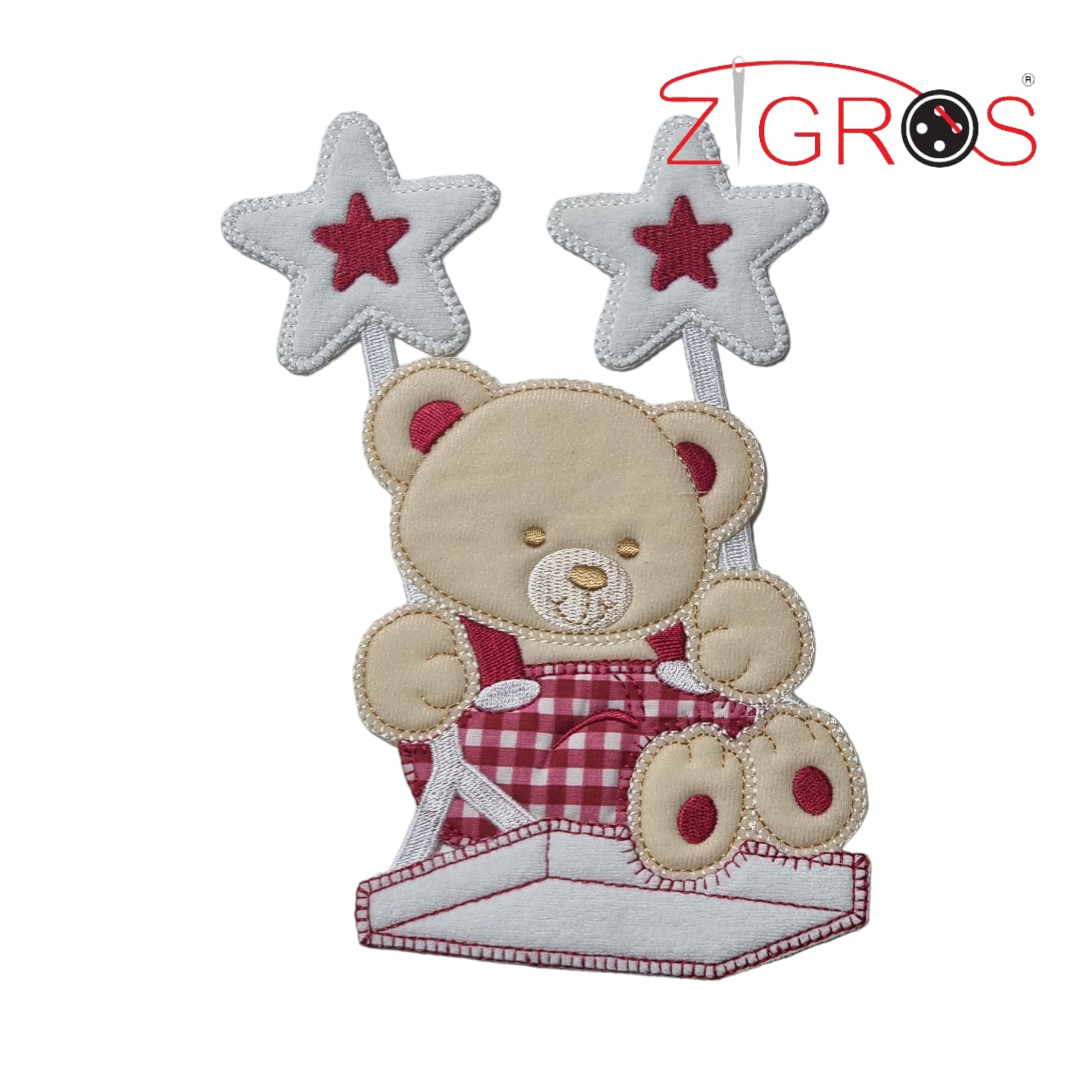 Orsetto applicazione Baby ricamata 20x11cm