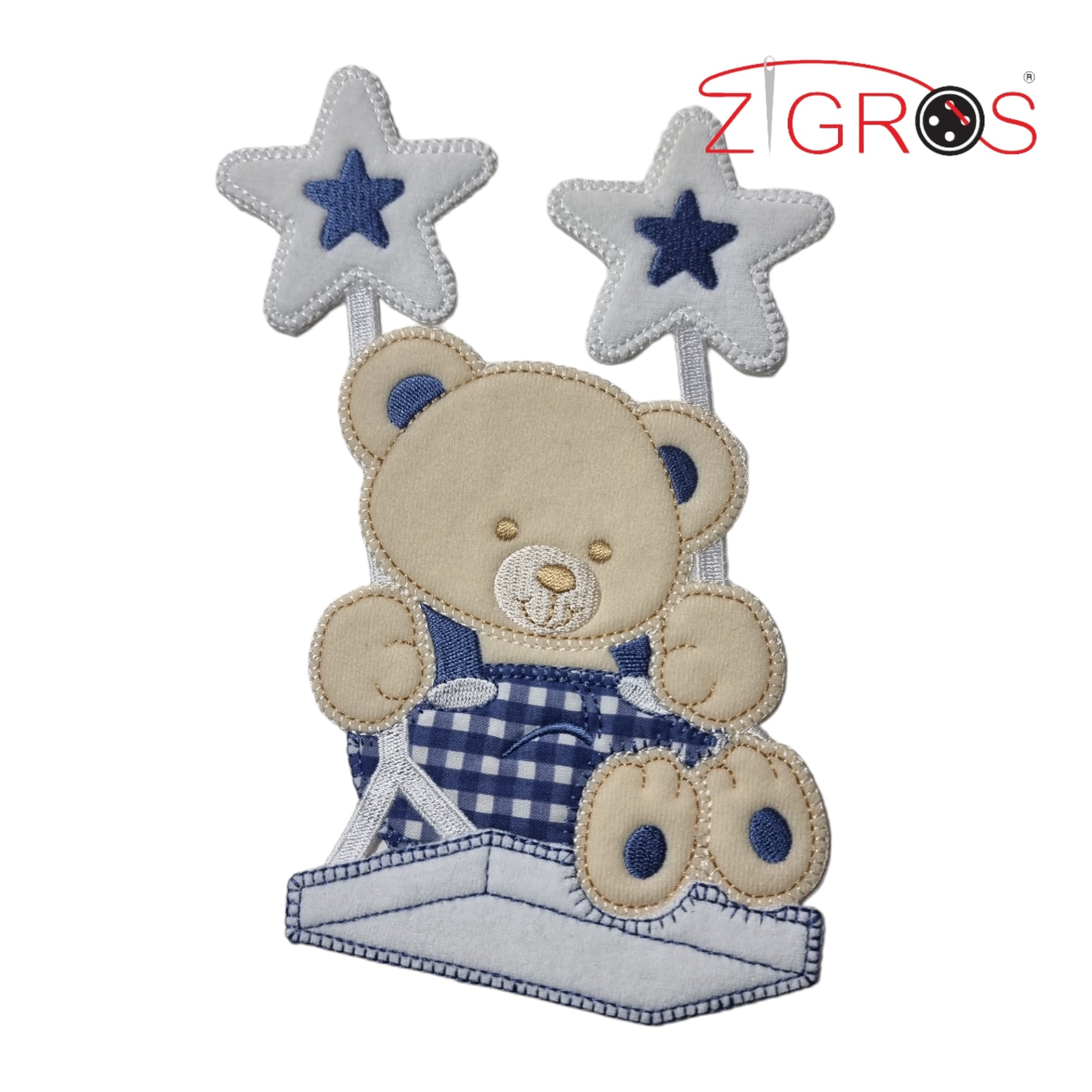 Orsetto applicazione Baby ricamata 20x11cm