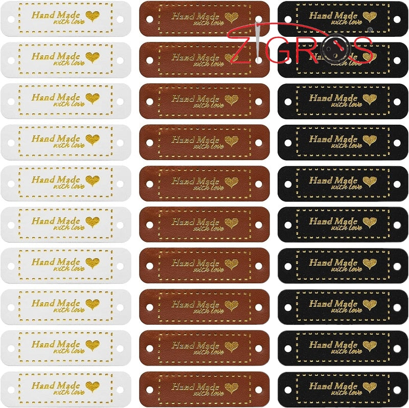 Etichette Fatte a Mano in Pelle 5pz