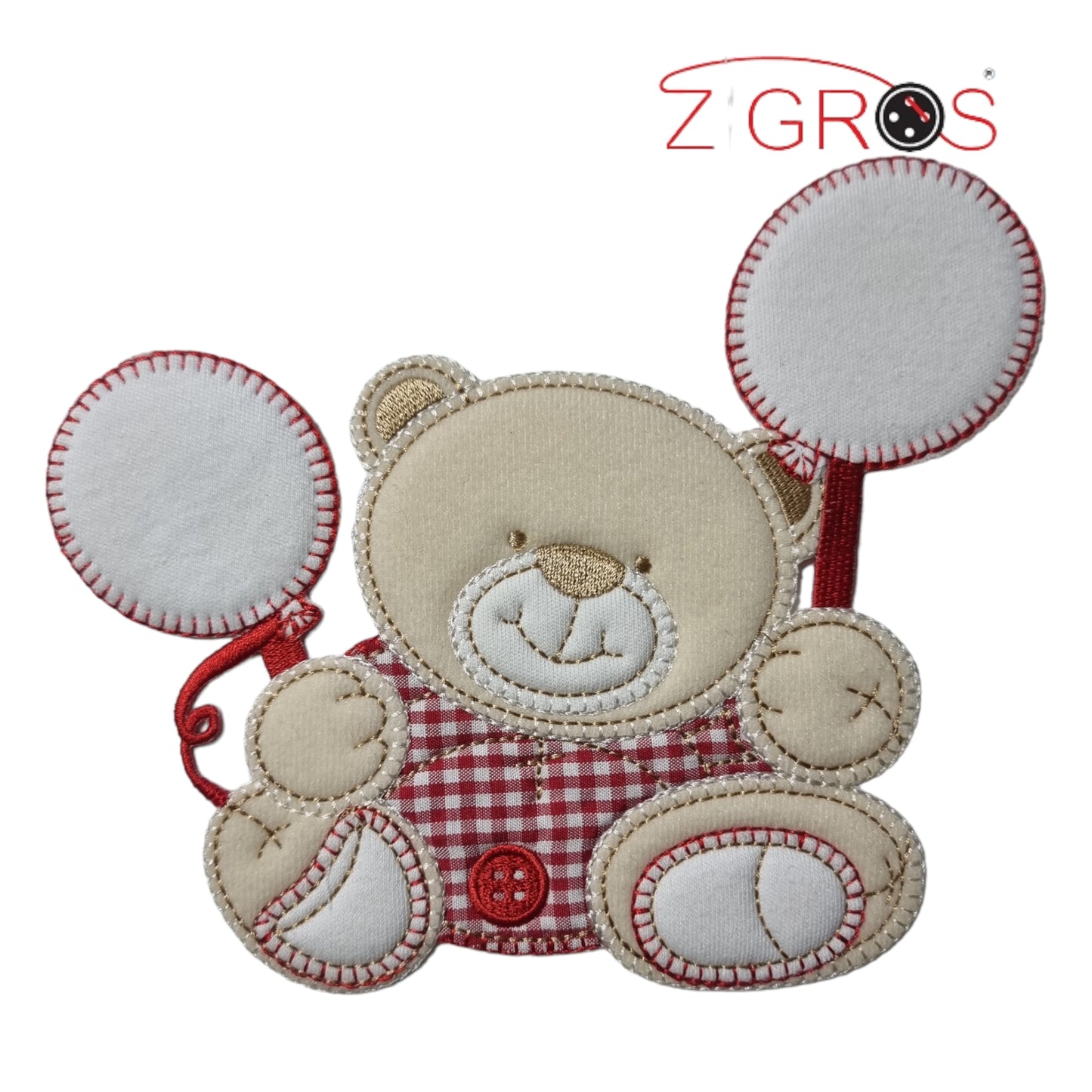 Orsetto applicazione Baby ricamata 18X15cm