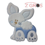 Coniglio applicazione Baby ricamata 17x11cm