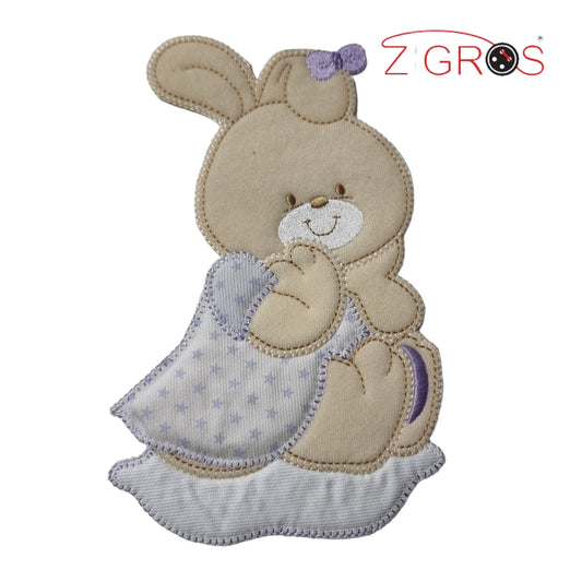 Orsetto applicazione Baby ricamata 20x12cm