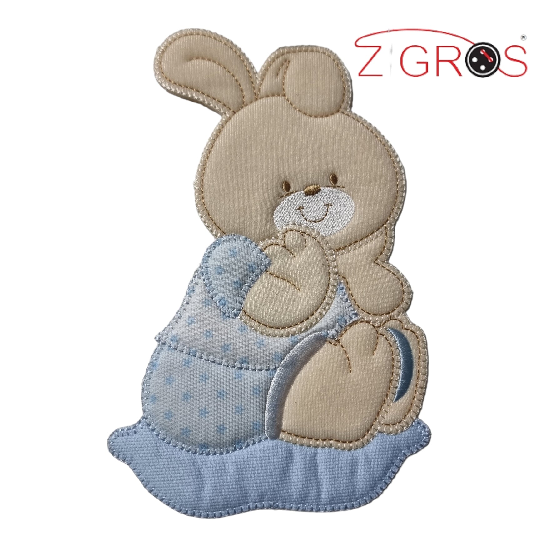 Orsetto applicazione Baby ricamata 20x12cm