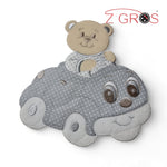 Orsetto auto applicazione Baby ricamata 16x16cm
