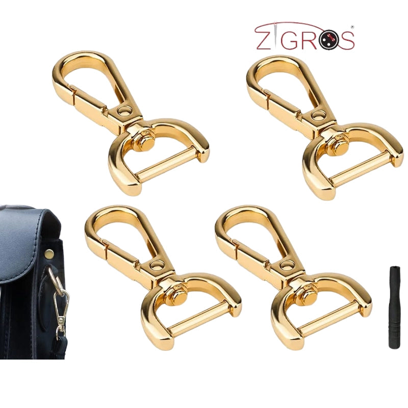 moschettone con girevole, per borse