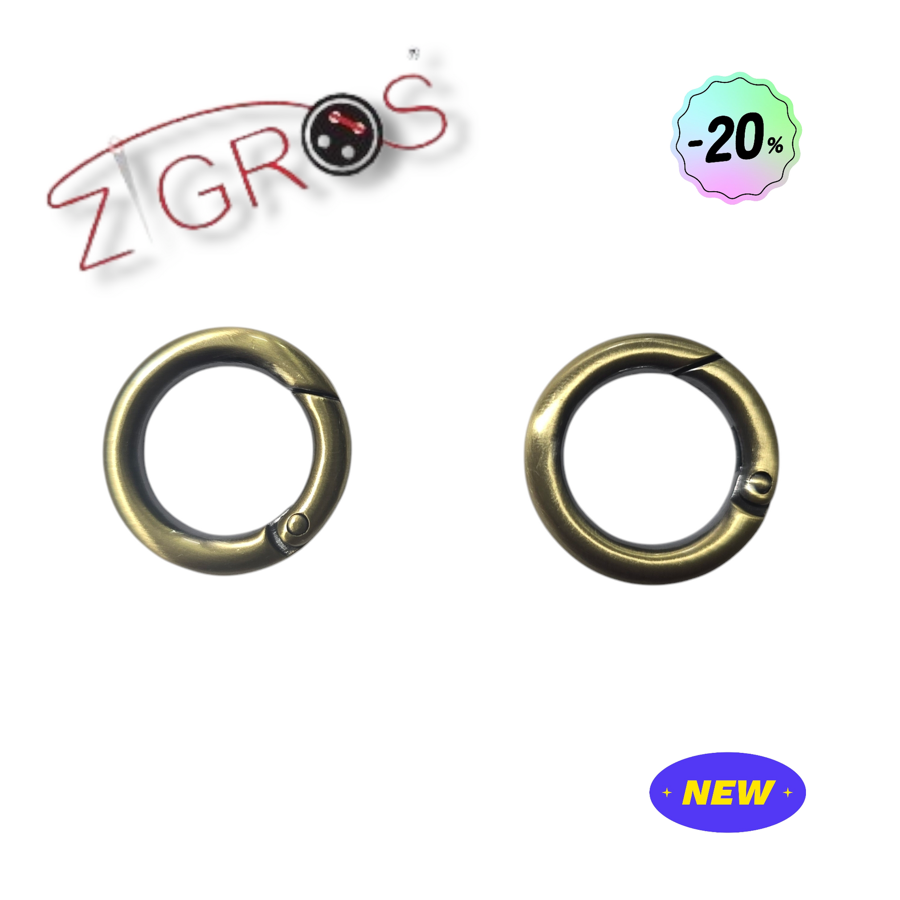 Moschettone Rotondo Lega Zinco 30mm