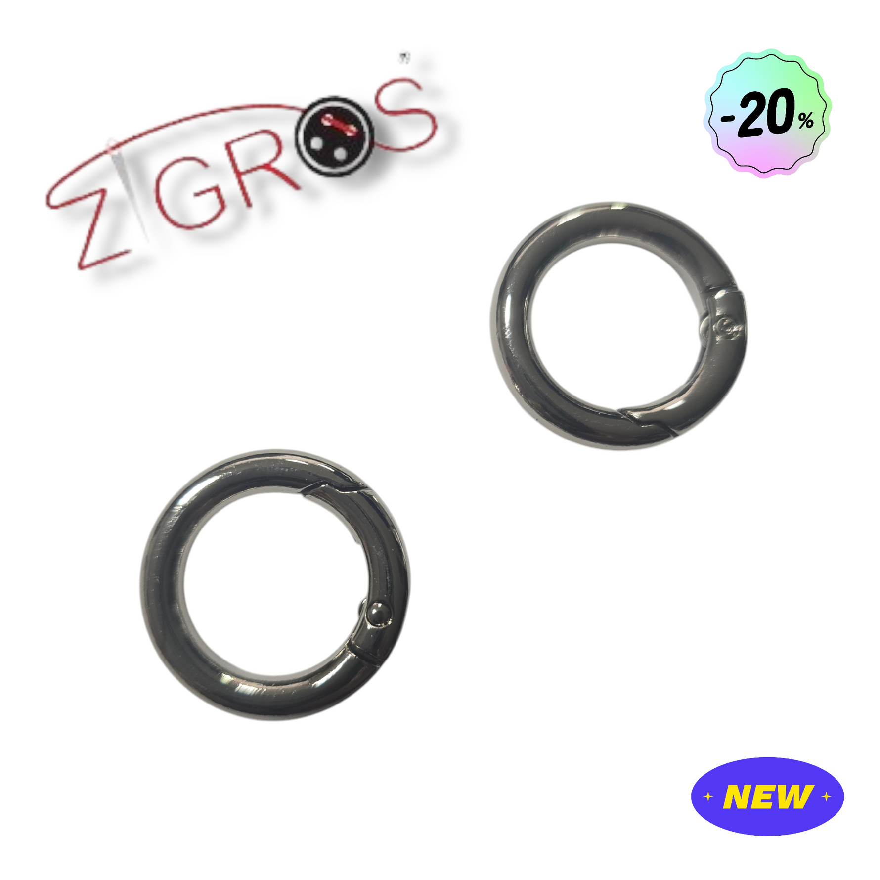 Moschettone Rotondo Lega Zinco 30mm