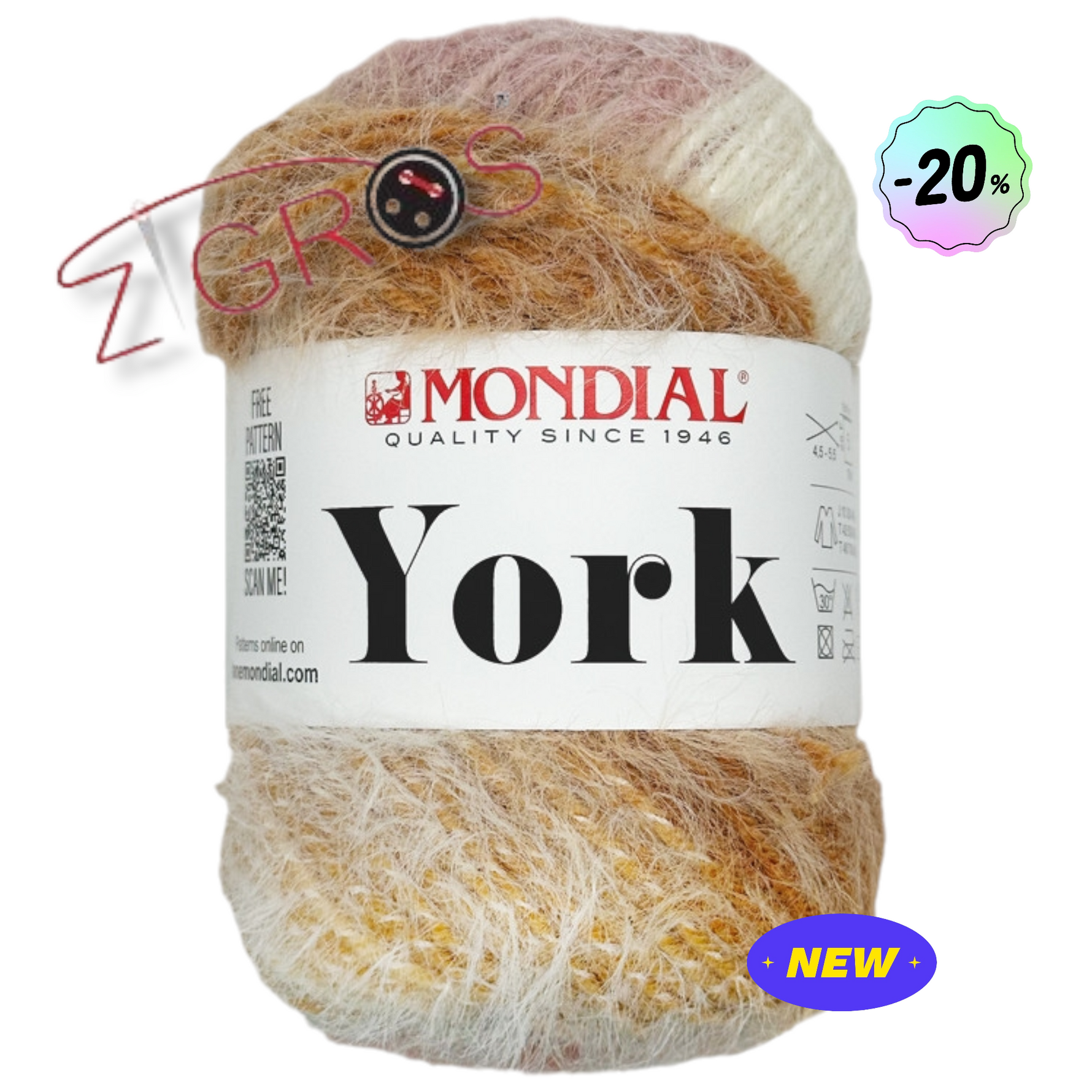 York lana, 40% microfibra 20%microfibra 100 gr 190 mt
