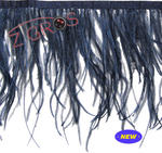 frangia di piume di struzzo.h.14.5 cm