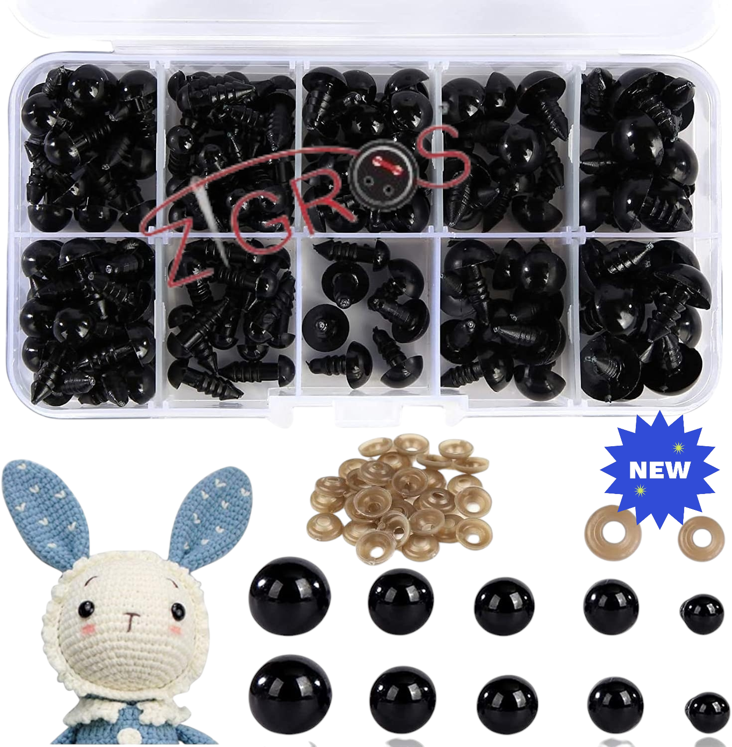 occhi 100 di sicurezza per animali all'uncinetto