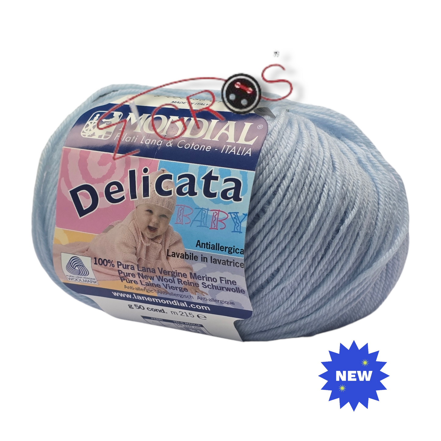 Delicata Baby Gomitolo 50gr Neonato e Bambino Lana Vergine Merino