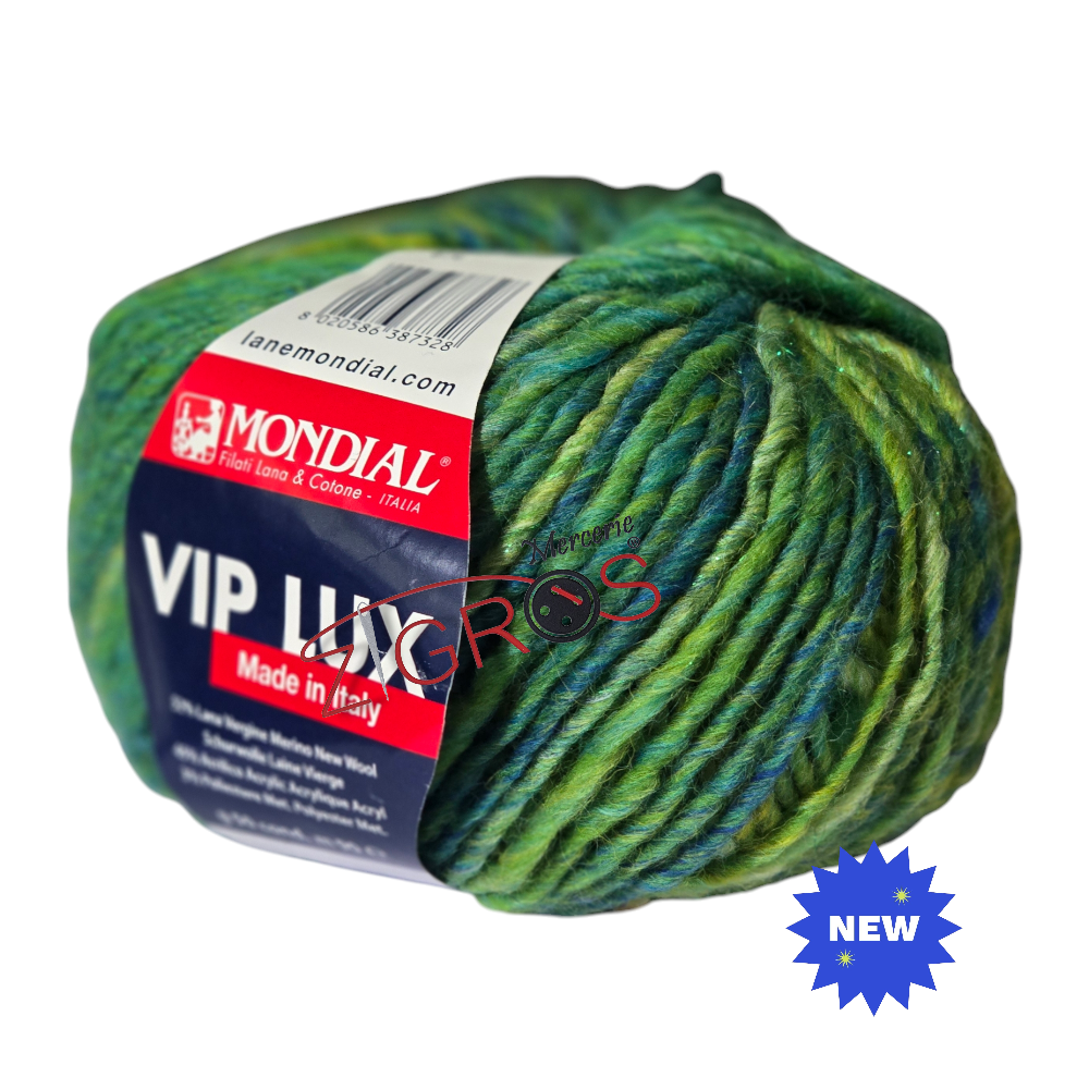 Vip Lux  52% Lana Vergine Merino 45% Acrilico 3% poliestere 50gr