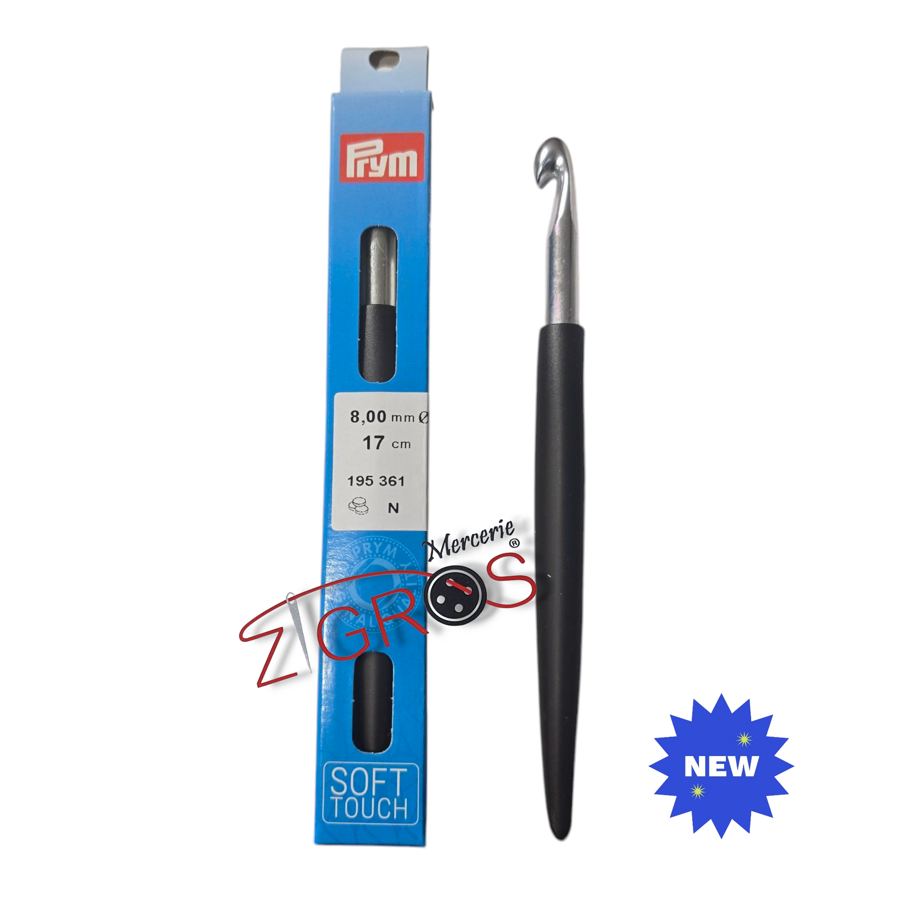 Uncinetto argentato, 14 cm x 3 mm